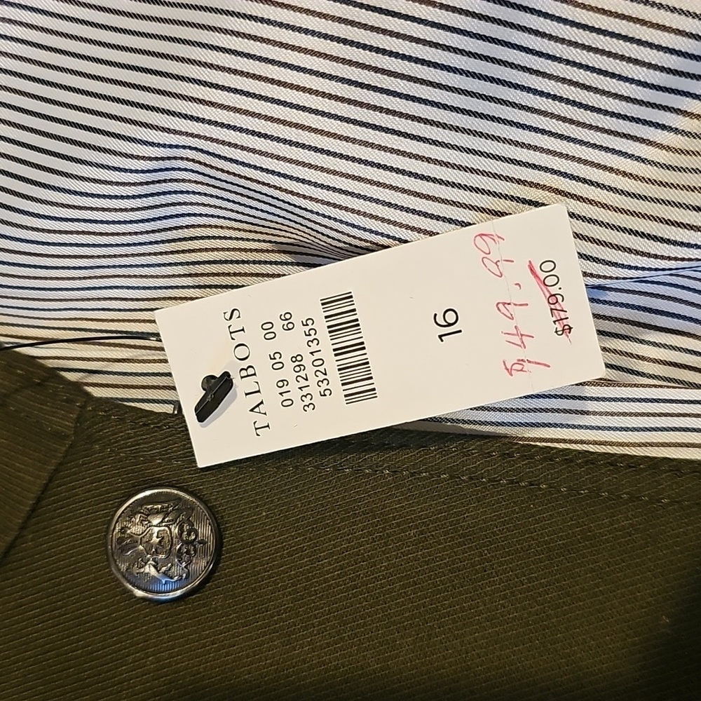 New TALBOTS JACKET...size 16.....army green. - Picture 9 of 9